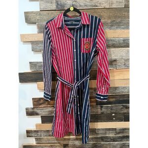 Brooks Brothers Cotton Preppy Stripe Dress Red/Navy Size 12